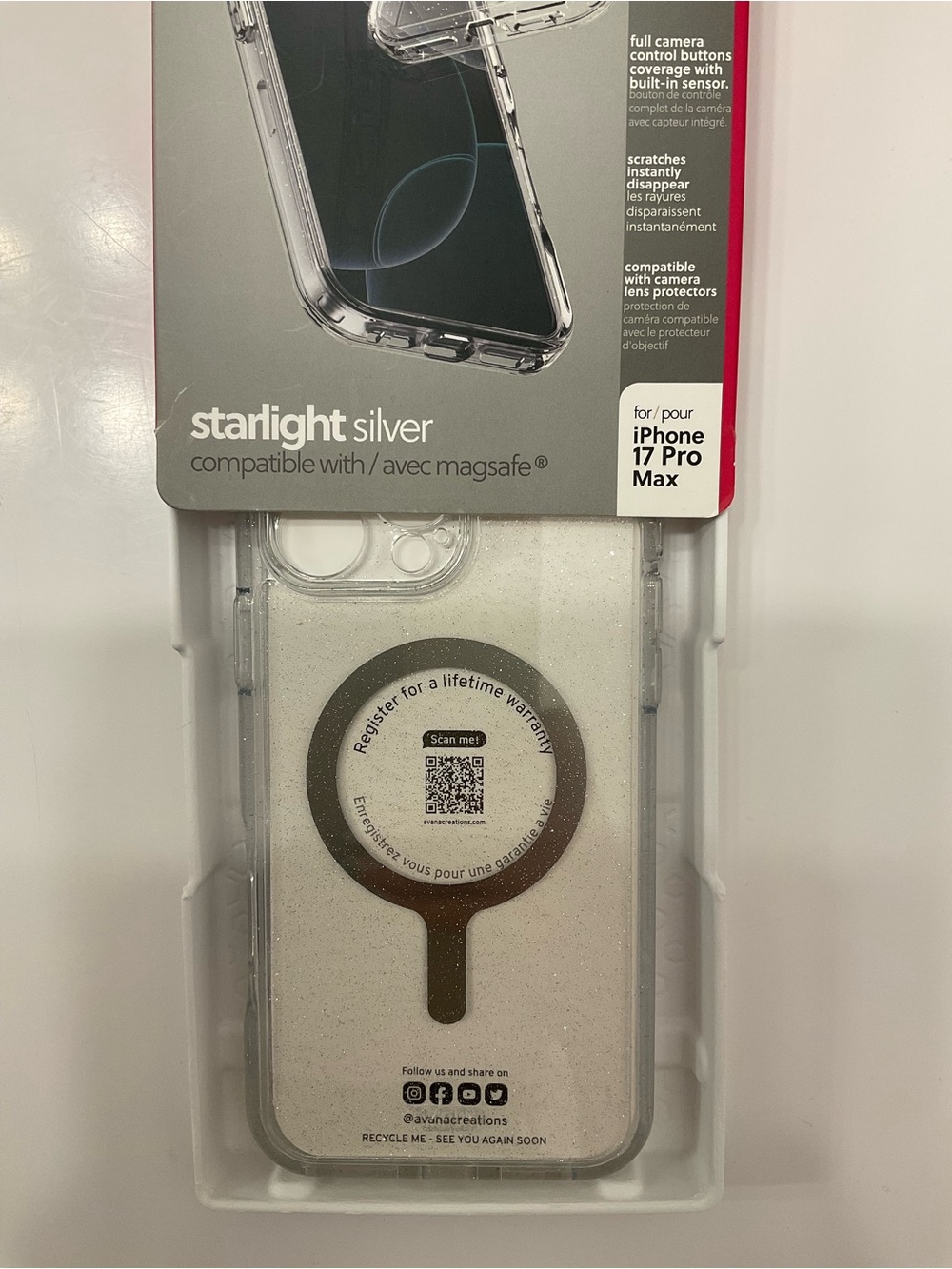 NIB Avana Creations Starlight Silver Case for iPhone 17 Pro Max - Picture 3 of 3